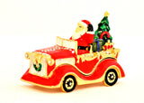 Santaclause in Car Trinket Box Made with Austrian Crystals & Red Enamel