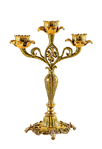 Floral Triple Candle Holder