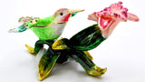 Soaring Humming Bird on Branch Trinket Box. Colorful Enamel & Austrian Crystals