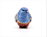 Vivid Colorful Sparrow Bird Trinket Box Made with Austrian Crystals