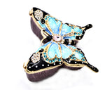Butterfly Trinket Box with multiple Coloration. Beautiful Enamel & Austrian Crystals