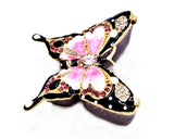 Butterfly Trinket Box with multiple Coloration. Beautiful Enamel & Austrian Crystals