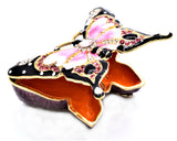 Butterfly Trinket Box with multiple Coloration. Beautiful Enamel & Austrian Crystals