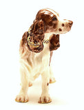 Springer Spaniel Dog Trinket Box Made with Austrian Crystals