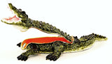 Bejeweled Gator Trinket Box Hand Detailed with Austrian Crystals