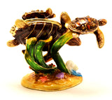 Turtle Family Trinket Box Made with Austrian Crystals