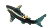 Ciel Shark Trinket Box with Austrian Crystals & Blue Enamel, Gold Plating