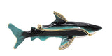 Ciel Shark Trinket Box with Austrian Crystals & Blue Enamel, Gold Plating