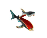 Ciel Shark Trinket Box with Austrian Crystals & Blue Enamel, Gold Plating