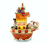 Noah's Ark Trinket Box with Colorful Enamel & Austrian Crystals
