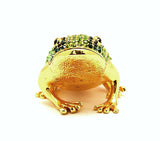 All Jeweled Frog Trinket Box Made with Austrian Crystals & Gold Plating