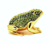 All Jeweled Frog Trinket Box Made with Austrian Crystals & Gold Plating