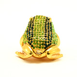 All Jeweled Frog Trinket Box Made with Austrian Crystals & Gold Plating