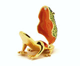 All Jeweled Frog Trinket Box Made with Austrian Crystals & Gold Plating