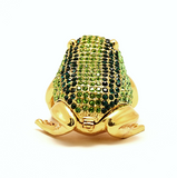 All Jeweled Frog Trinket Box Made with Austrian Crystals & Gold Plating