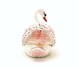 Big Swan Trinket Box with Blue & Pink Enamel with Austrian Crystals
