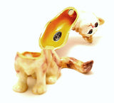 Mystic Cat Trinket Box. Brown White Enamel with Austrian Crystals