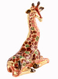 Big Giraffe Sitting Trinket Box With Austrian Crystals
