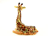 Big Giraffe Sitting Trinket Box With Austrian Crystals