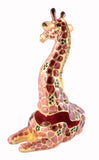 Big Giraffe Sitting Trinket Box With Austrian Crystals