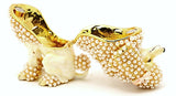 Poodle Delight Trinket Box. Hand Set Faux Pearls