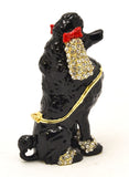 Poodle Trinket Box with Hand Set Austrian Crystals & Enamel