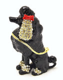 Poodle Trinket Box with Hand Set Austrian Crystals & Enamel