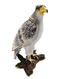 Bejeweled Eagle Trinket Box on Branch. Handmade with Austrian Crystals Enamel
