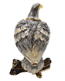 Bejeweled Eagle Trinket Box on Branch. Handmade with Austrian Crystals Enamel