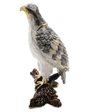 Bejeweled Eagle Trinket Box on Branch. Handmade with Austrian Crystals Enamel