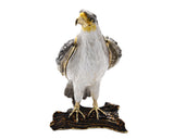 Bejeweled Eagle Trinket Box on Branch. Handmade with Austrian Crystals Enamel