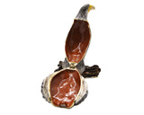Bejeweled Eagle Trinket Box on Branch. Handmade with Austrian Crystals Enamel