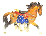 Carousel Horse Trinket Box with Eagle Head Saddle. Hand Crafted with Austrian Crystals