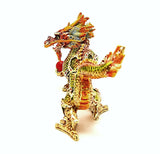 Large Chinese Dragon Trinket Box. Handmade with Austrian Crystals & Enamel