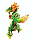 Large Chinese Dragon Trinket Box. Handmade with Austrian Crystals & Enamel