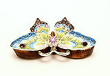 Butterfly Jeweled Trinket Box. Colorful Enamel with Austrian Crystals