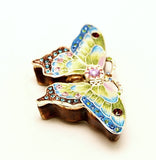 Butterfly Jeweled Trinket Box. Colorful Enamel with Austrian Crystals