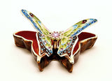 Butterfly Jeweled Trinket Box. Colorful Enamel with Austrian Crystals