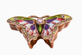 Butterfly Jeweled Trinket Box. Colorful Enamel with Austrian Crystals