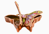 Butterfly Jeweled Trinket Box. Colorful Enamel with Austrian Crystals