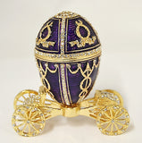 Russian Design Egg on Carriage Trinket Box. Made with Austrian Crystals