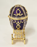 Russian Design Egg on Carriage Trinket Box. Made with Austrian Crystals