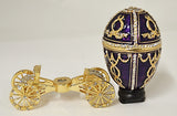 Russian Design Egg on Carriage Trinket Box. Made with Austrian Crystals