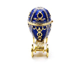 Russian Design Egg on Carriage Trinket Box. Made with Austrian Crystals