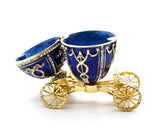 Russian Design Egg on Carriage Trinket Box. Made with Austrian Crystals