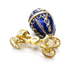 Russian Design Egg on Carriage Trinket Box. Made with Austrian Crystals