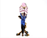 Beautiful Parrot on Branch Trinket Box Made with Austrian Crystals & Enamel