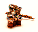 Twilight Dragonfly Decorative Trinket Box. Hand Set Austrian Crystals