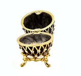 Small Egg Trinket Box with Stand. Hand Set Austrian Crystals & Enamel