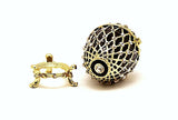 Small Egg Trinket Box with Stand. Hand Set Austrian Crystals & Enamel